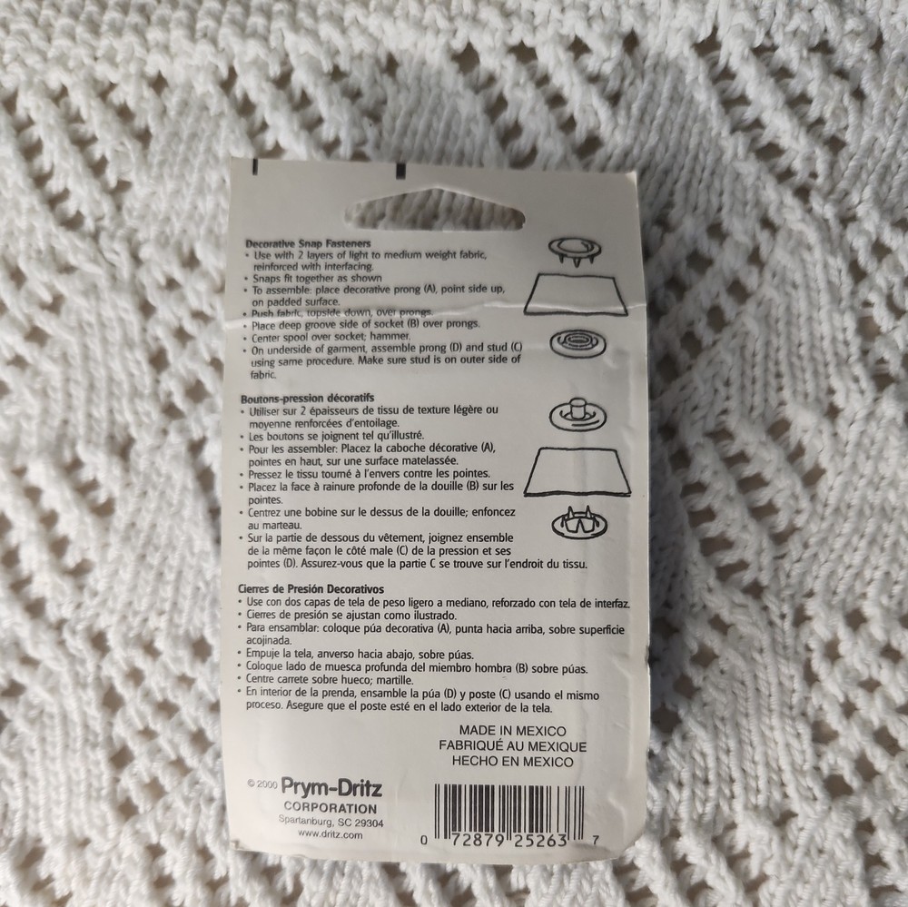 Prym Pearl Snap Fasteners #12 NOS