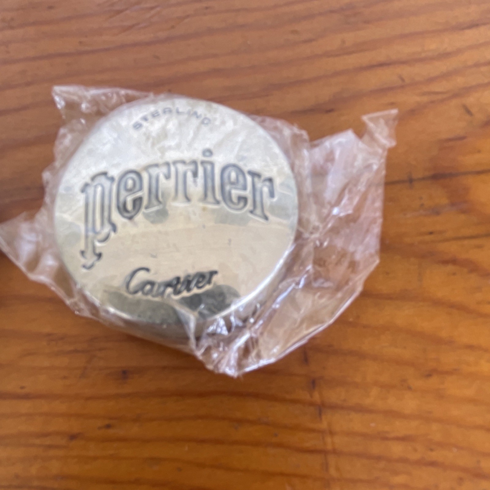 Cartier Sterling Silver Perrier Set of 2 Lids.