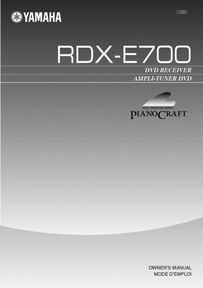 Yamaha RDXE-700 Receiver Owners Manual