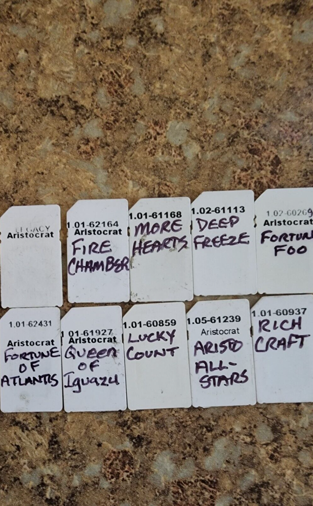 Aristocrat Software Game Simcard Lot (10 Simcards)