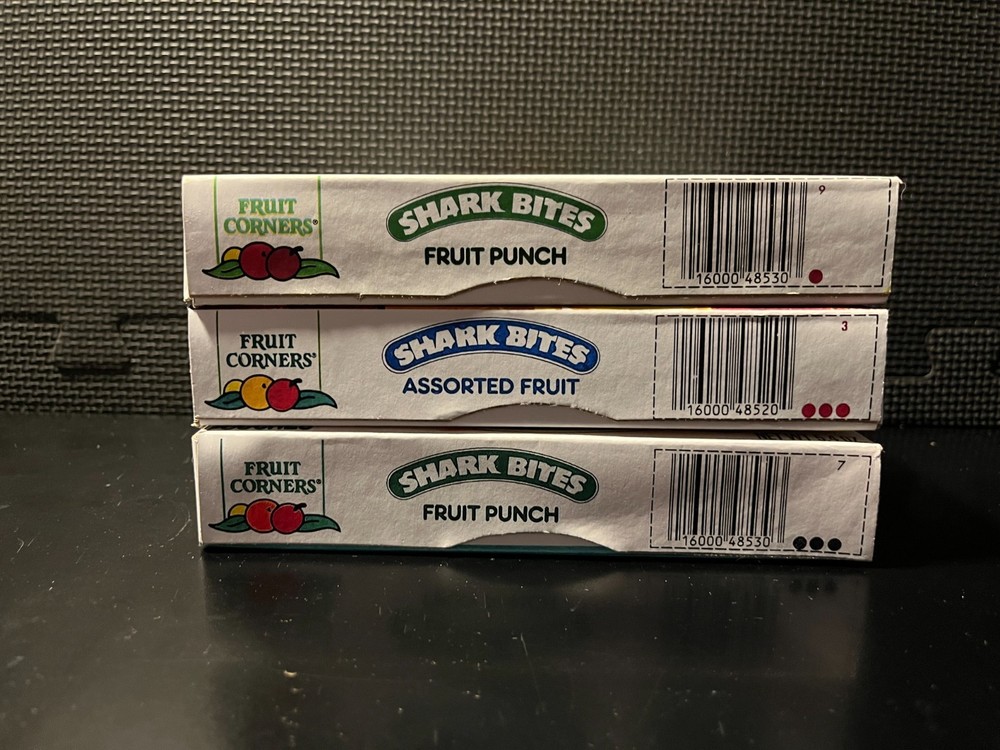 Shark Bites fruit snacks - 3 empty custom design display boxes