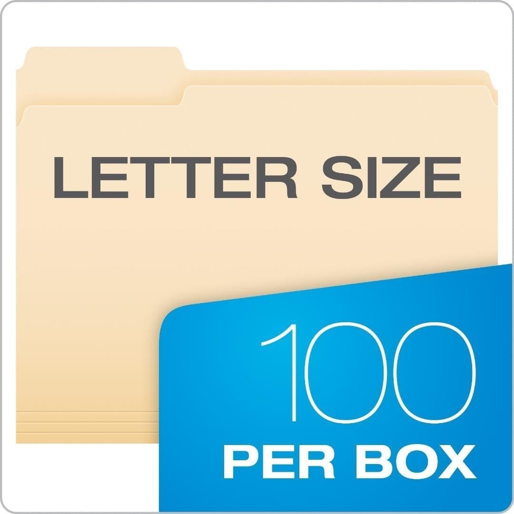 100 Pack Manila File Folders, 1/3-Cut Tabs for Efficient Organization