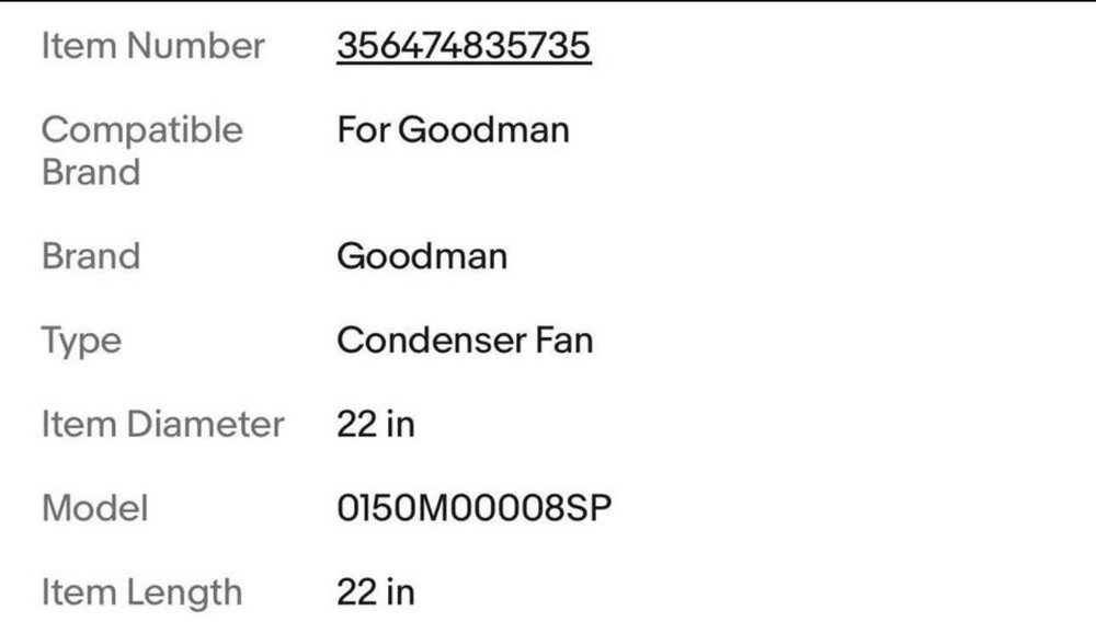 Goodman CONDENSER Fan 3-Blade 22"