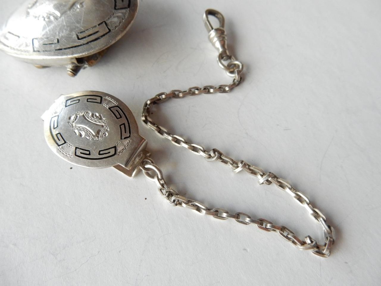 VINTAGE MARSH STERLING SILVER, BELT BUCKLE & WATCH FOB SET, F.G.A.