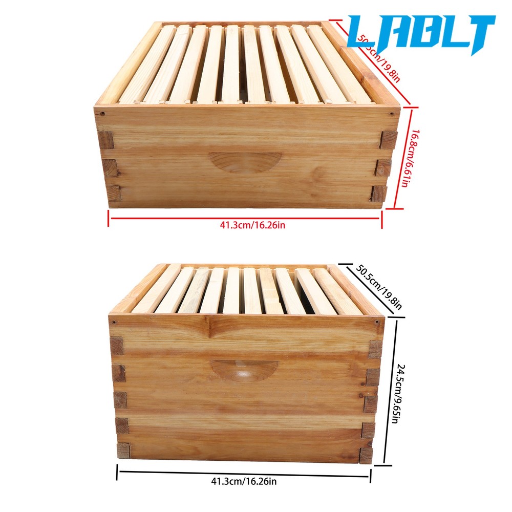 LABLT 4 Layer 10 Frame Bee Hive Box Include Frames and Beeswax Coated Foundation