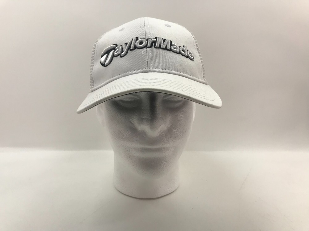 TaylorMade Golf Embroidered White Mesh Hat Cap One Size