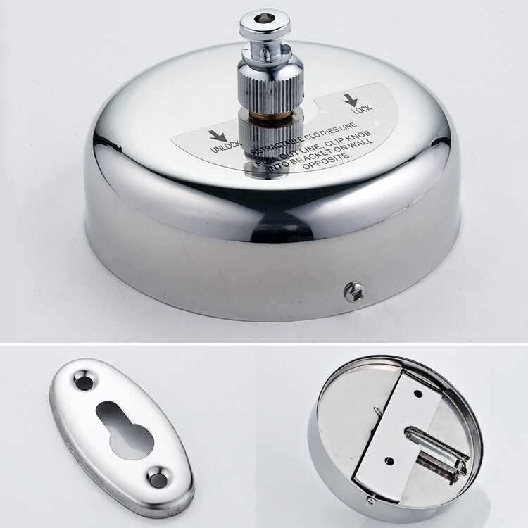 9ft Retractable Clothesline In/ Outdoor Hanging load-bearing 11lb Screw Fixation