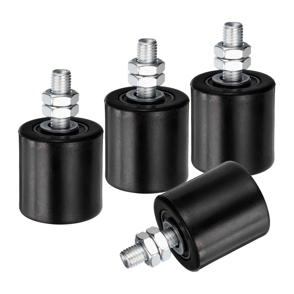 4Pcs Slide Gate Guide Roller 2" Nylon Sliding Gate Support Assembly Black