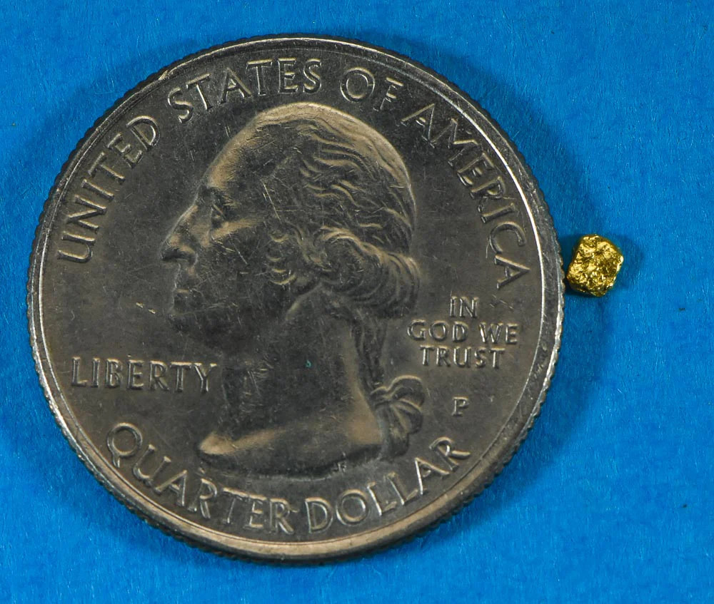 Alaskan-Yukon BC Gold Rush Natural Gold Nugget 0.05 Grams Genuine