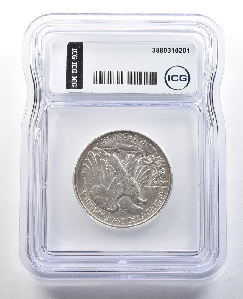 1917-D Walking Liberty Half Dollar Reverse Authentic ICG *3321