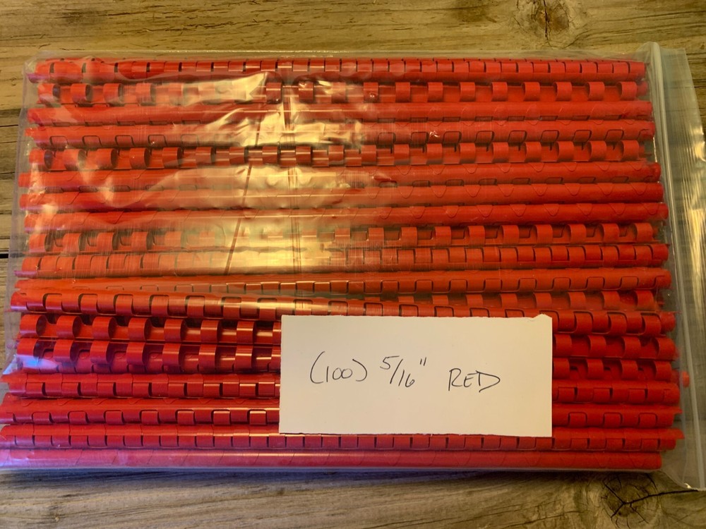 (100) 5/16" PLASTIC BINDING COMBS - "RED" *NEW