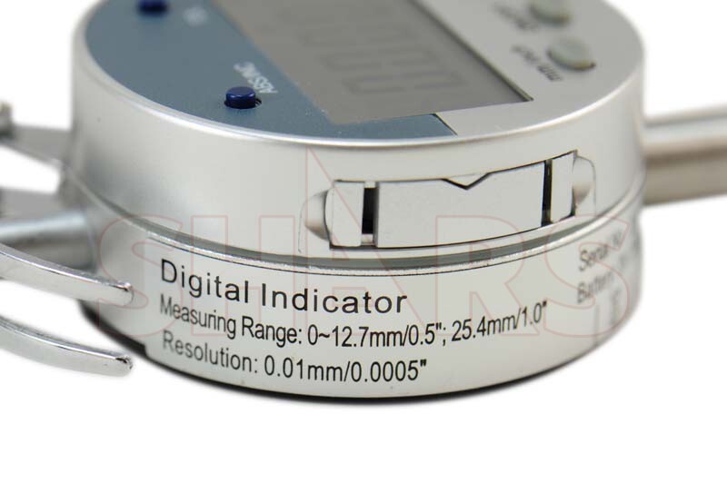 Shars 1" .0005" Electronic Digital Indicator with Lifting Level New #]