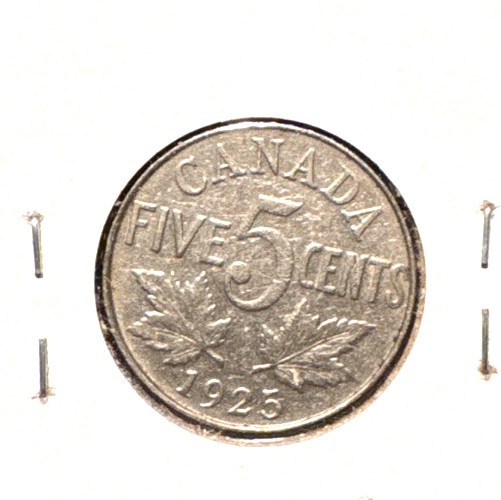Canada 1925 nickel KM 29 VF+