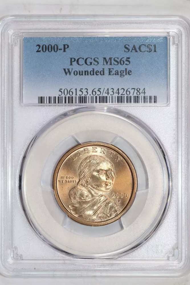 2000-P "WOUNDED EAGLE" SACAGAWEA DOLLAR PCGS MS65