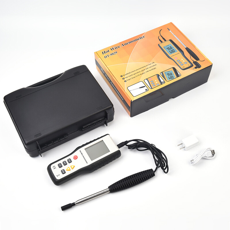 HT-9829 Ultrasonic Anemometer Digital Anemometer Wind Speed Sensor Measuring Kit