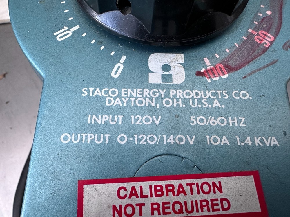 Staco Energy Products Type 3PN1010 Variable Autotransformer