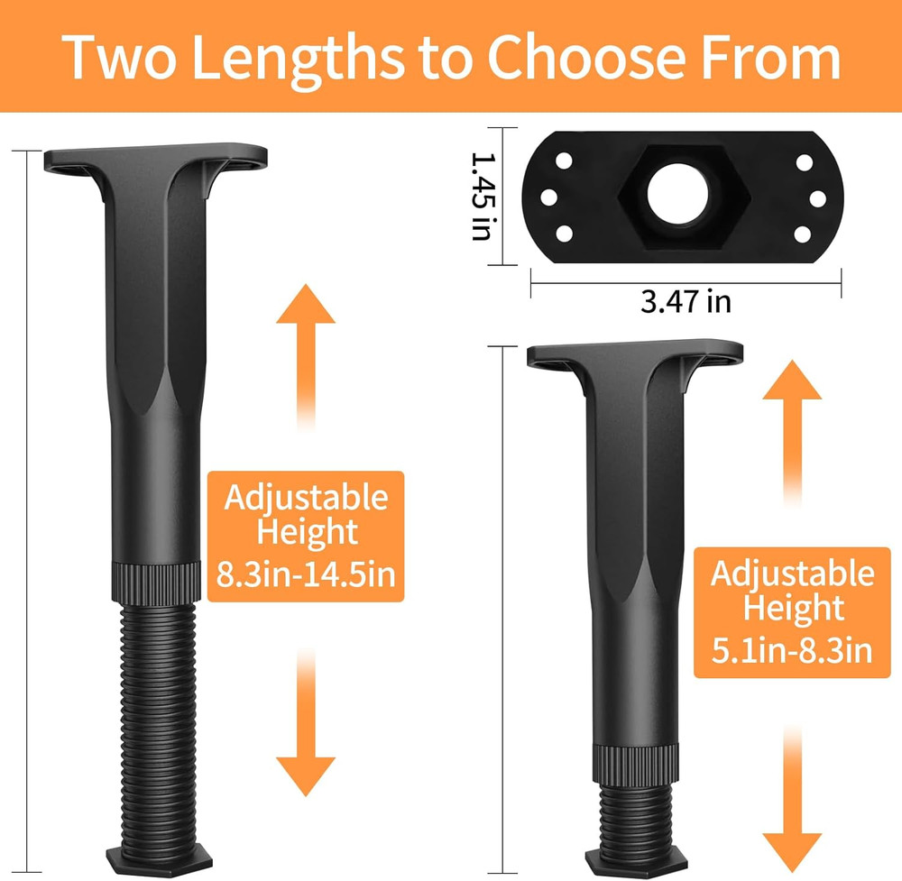 8PCS Adjustable Bed Support Legs Bed Frame Support Legs Adjustable Bed Legs for