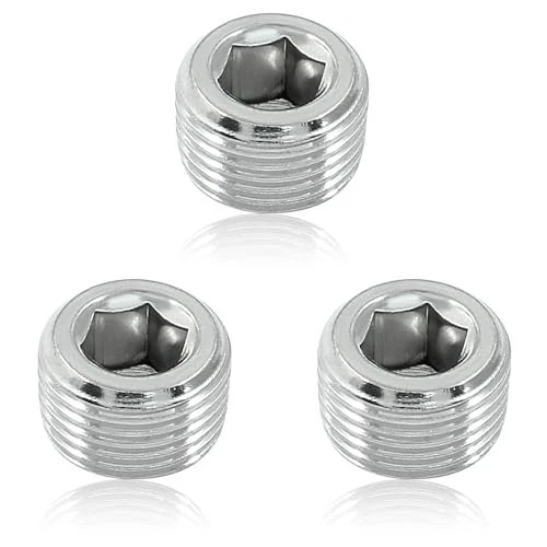 3 Pack 3/8" PT Male Inner Hex Head Thread Plug Pipe Fitting 304 Stainless