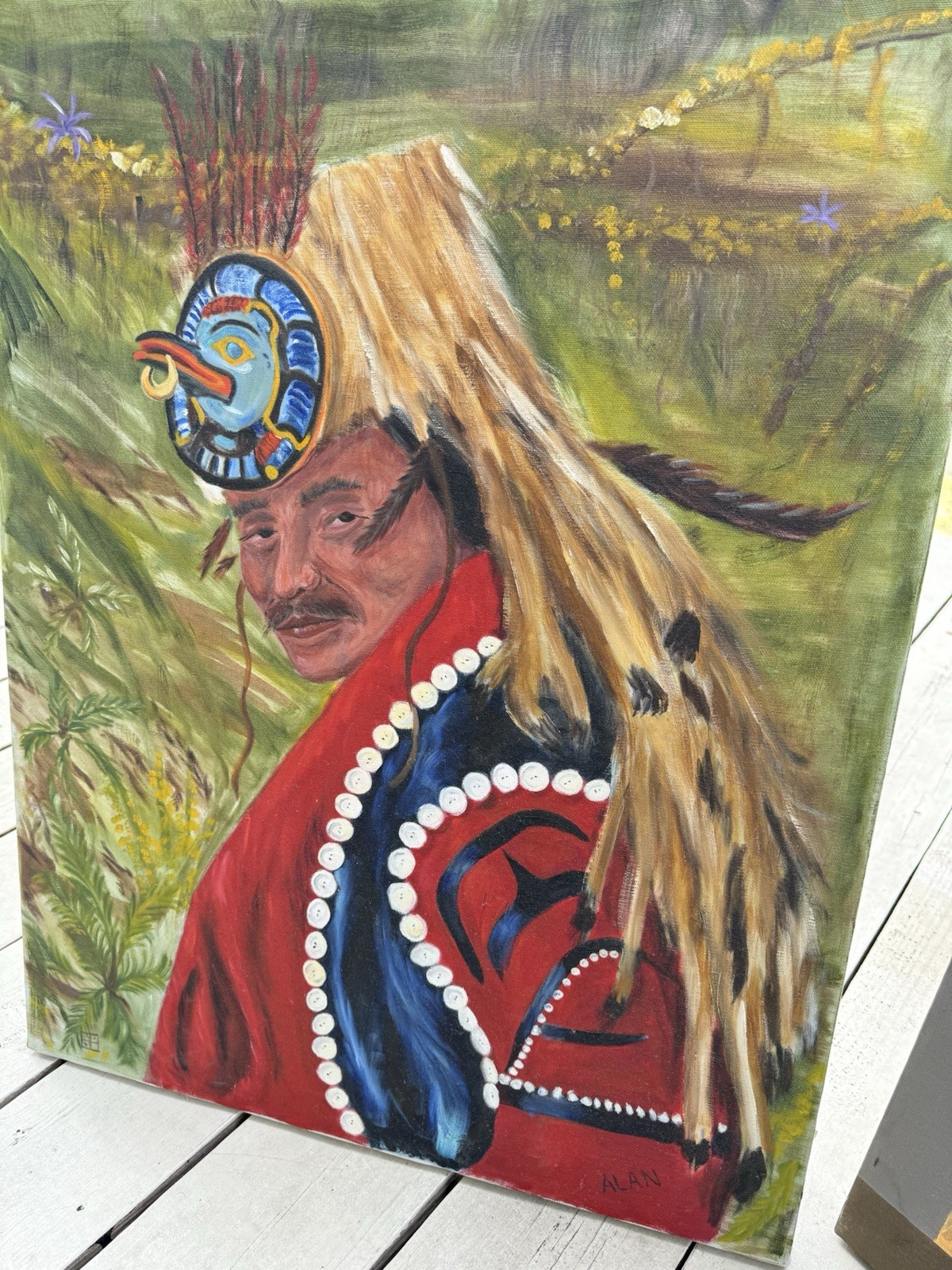 Northwest Coast Large Original Paintings On Canvas both Signed