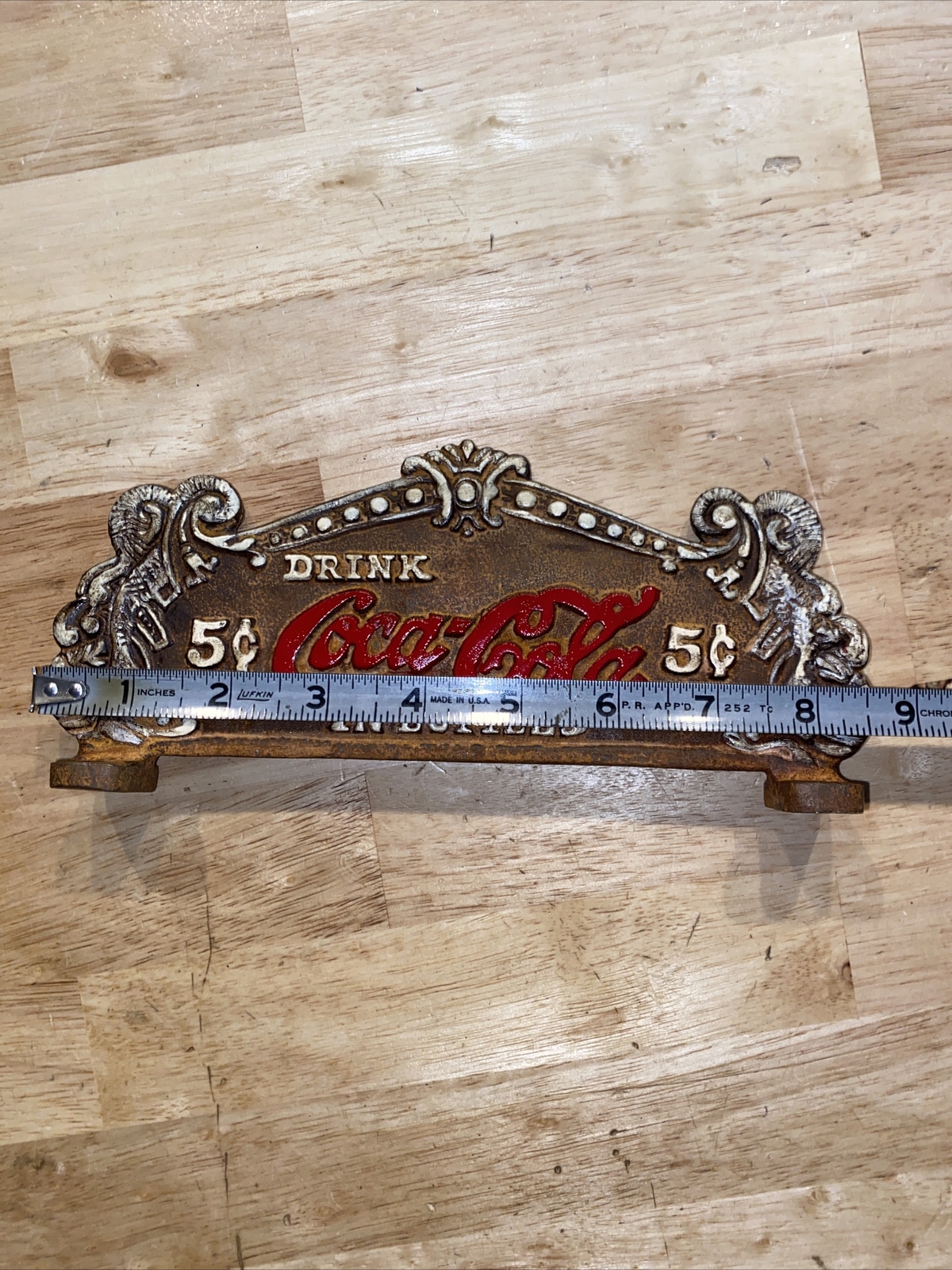 Coca Cola Cash Register Sign Solid Metal Plaque Patina Soda Man Cave Collector