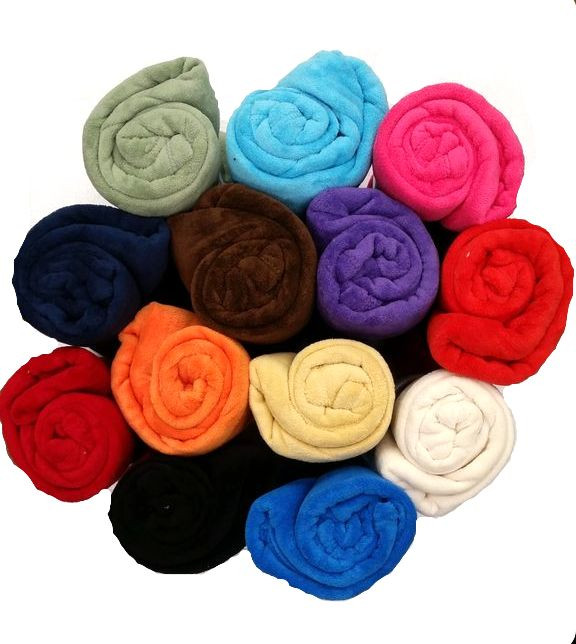 Super Soft Luxurious Plush Fleece Throw Blanket Light 14 Solid Colors 50" x 60"