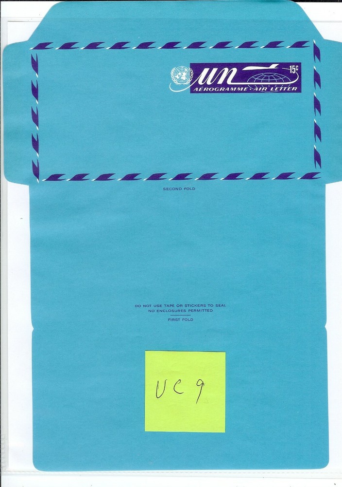 1972 United Nations Air Letter - Scott #UC9 Mint (UNFOLDED)