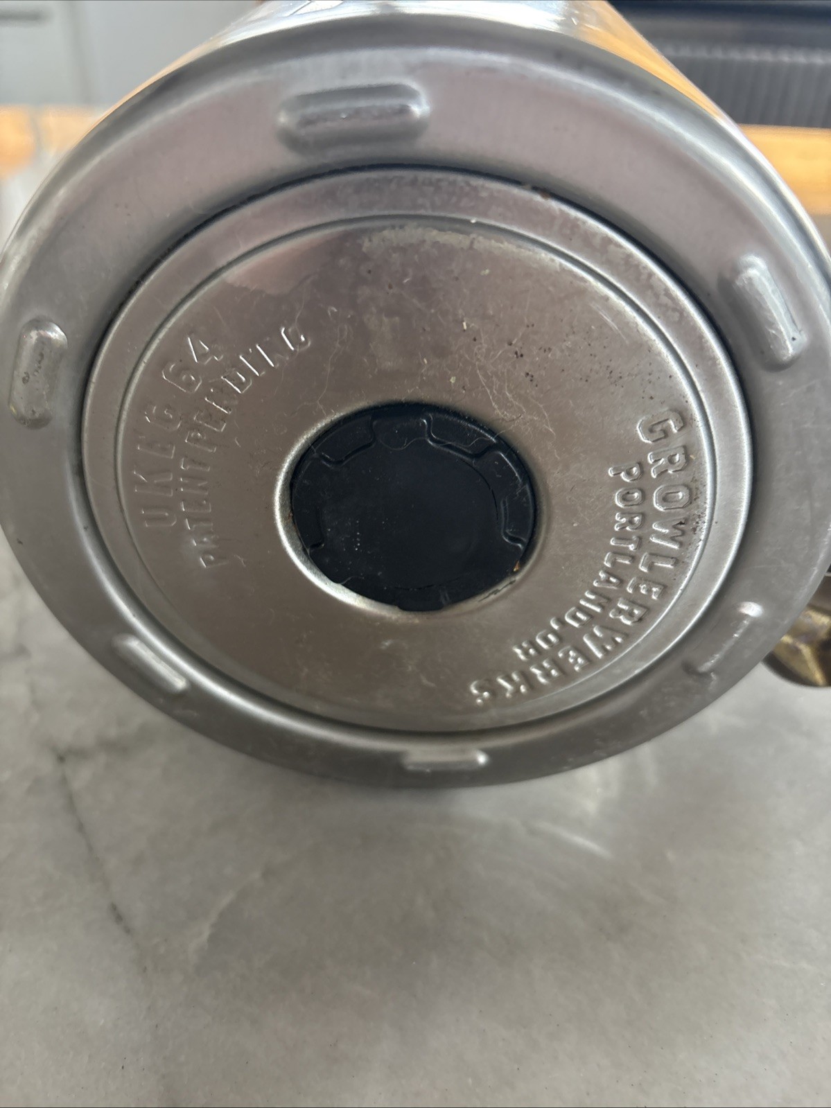 Growler Werks uKeg 64 oz Stainless Steel & Brass Beer Growler -