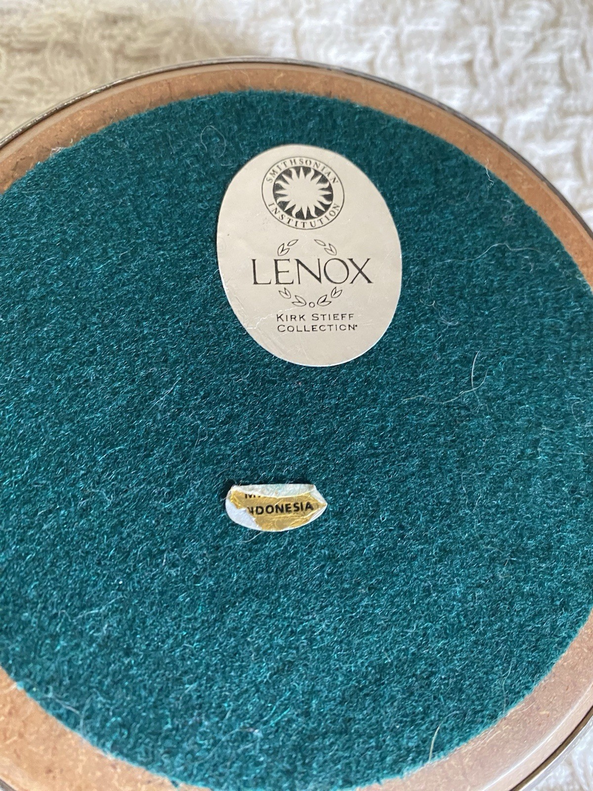 VTG Silverplate LENOX Kirk Stieff Wine Bottle Glass Coaster Set Etched MCM 70s