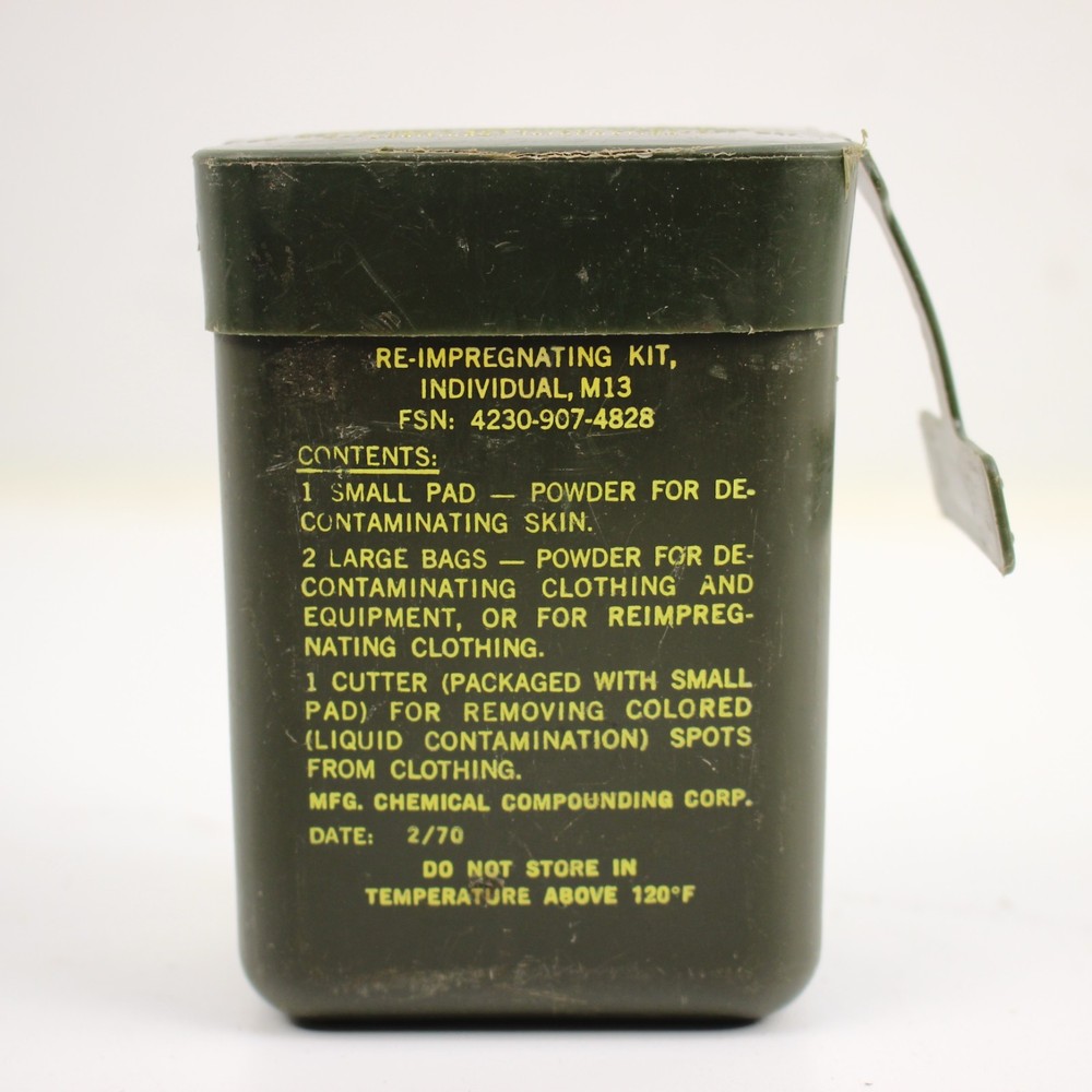 Original M13 Individual Decontaminating and Re-Impregnating Kits for M-17 Masks