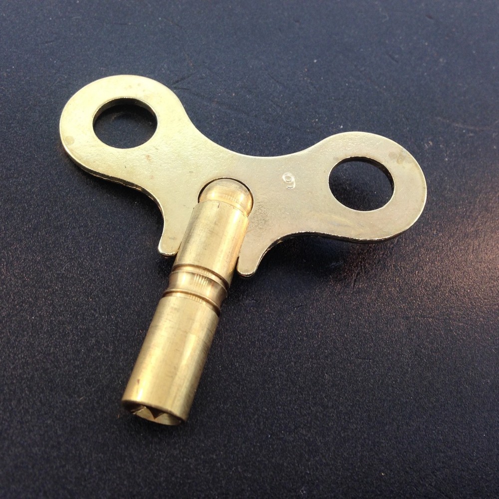 Clock Key Solid Brass size  9 or 4.2 mm. or .165 inches