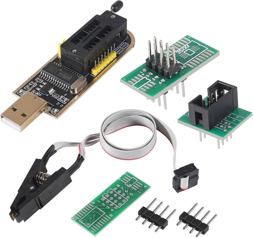 SOIC8 SOP8 Flash Chip IC Test Clips Socket Adpter Programmer BIOS + CH341A 24 25