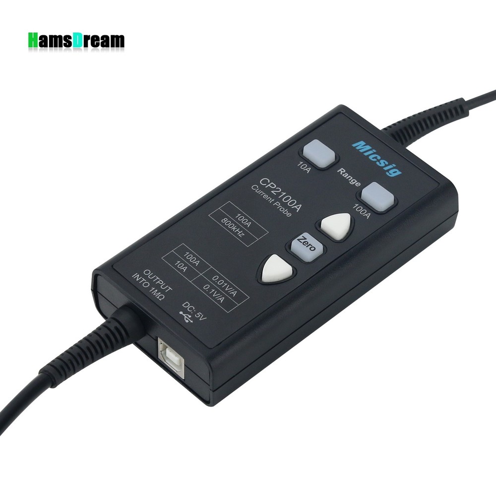 Micsig CP2100A 800KHz 10A/100A AC DC Current Probe for Oscilloscopes +Interface