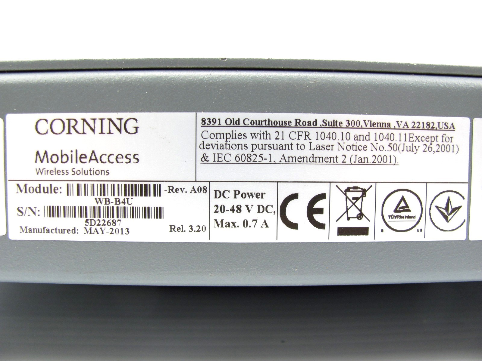 CORNING - WB-B4U - 4-PORT BASE UNIT MOBILE ACCESS - 4 x SC/APC optical - 1RF