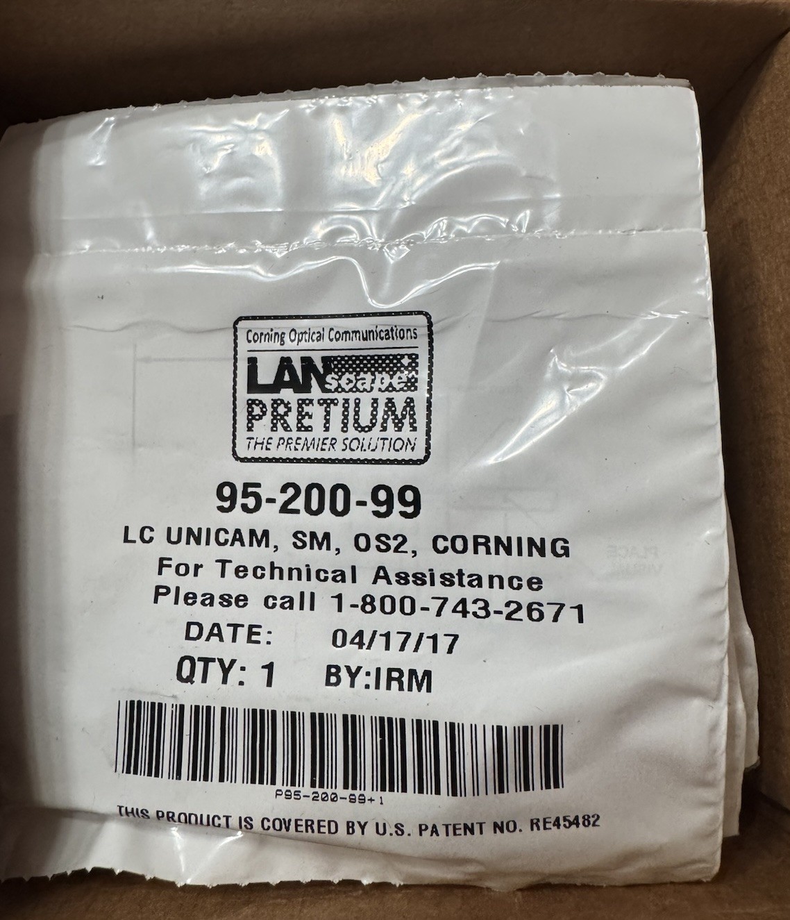 (25) Corning Unicam LC OS2 SM Pretium Fiber Optic Connector 95-200-99 (2017)