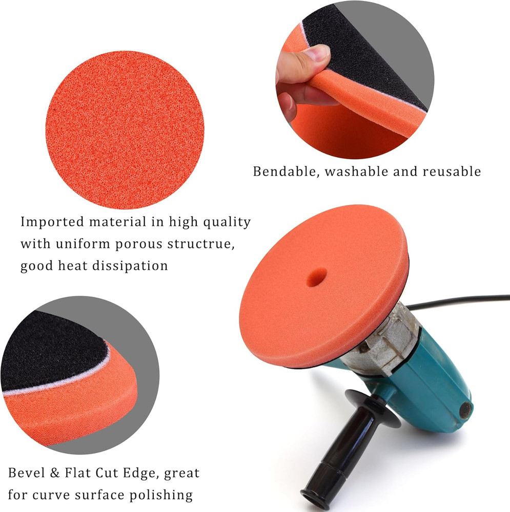 4 Pieces Buffing Polishing Pads 6 Inch Orbital Buffer Pads Hook and Loop Buffing