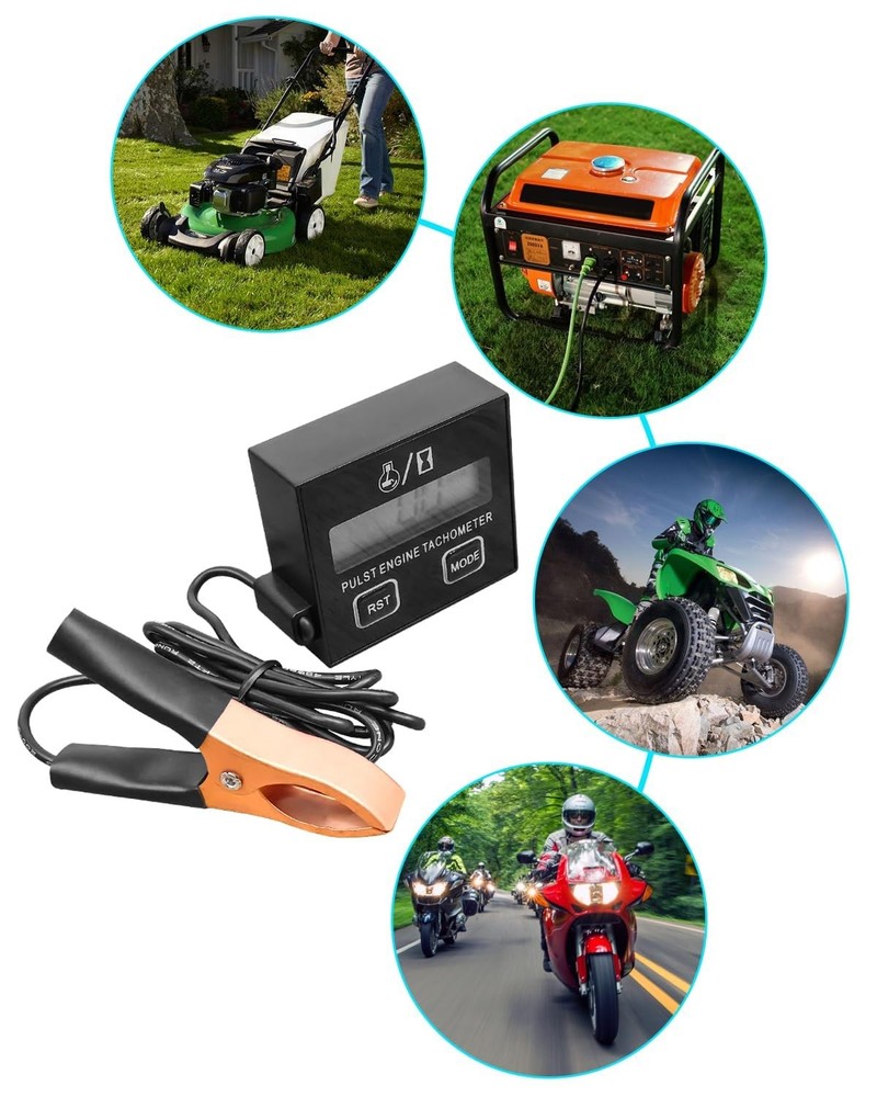 Small Engine Digital Inductive RPM Tachometer Tool Fit for Chainsaw Cropper G...