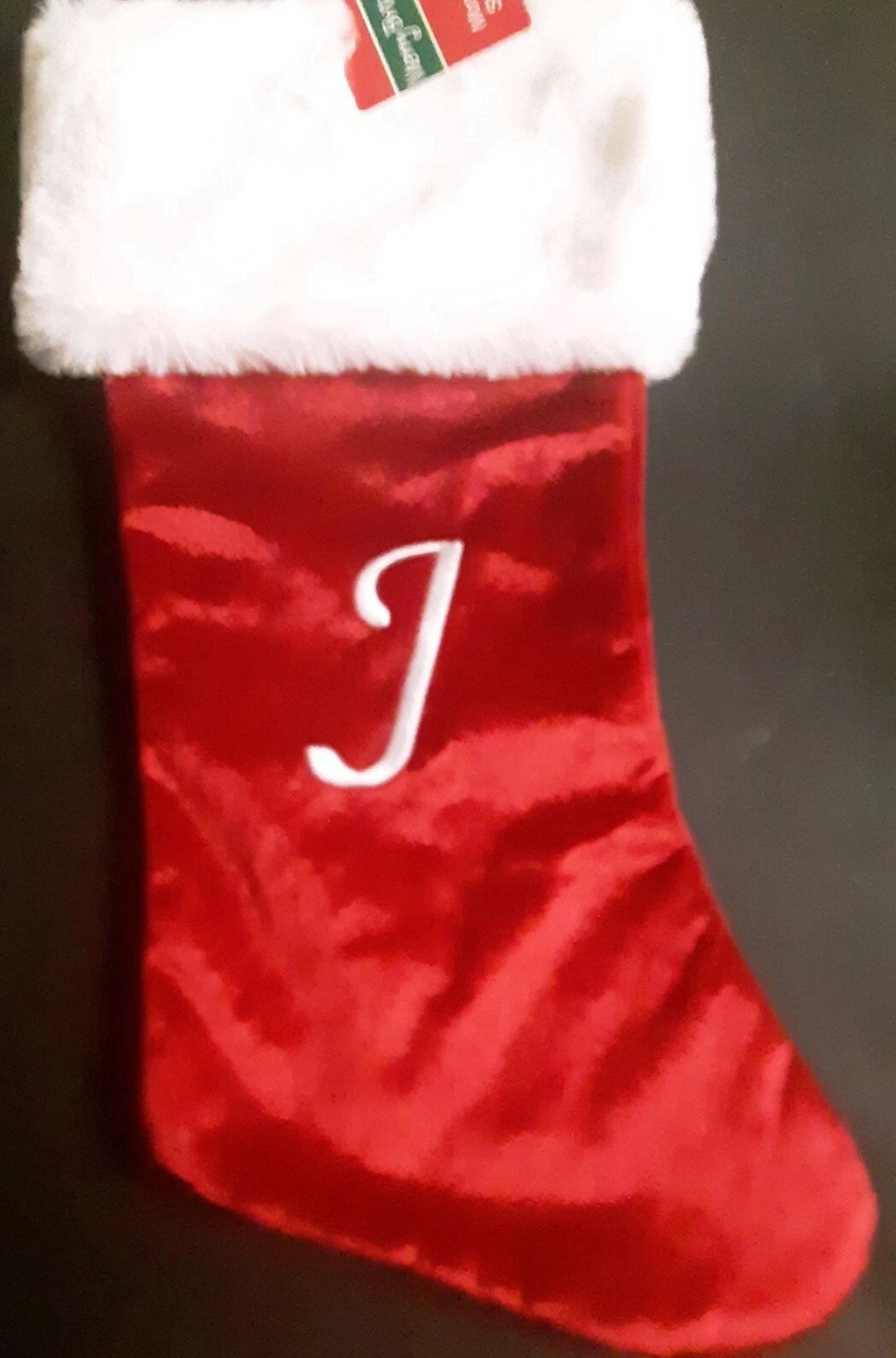 Merry Brite 20" Monogram Stockings 13 Letter J NEW