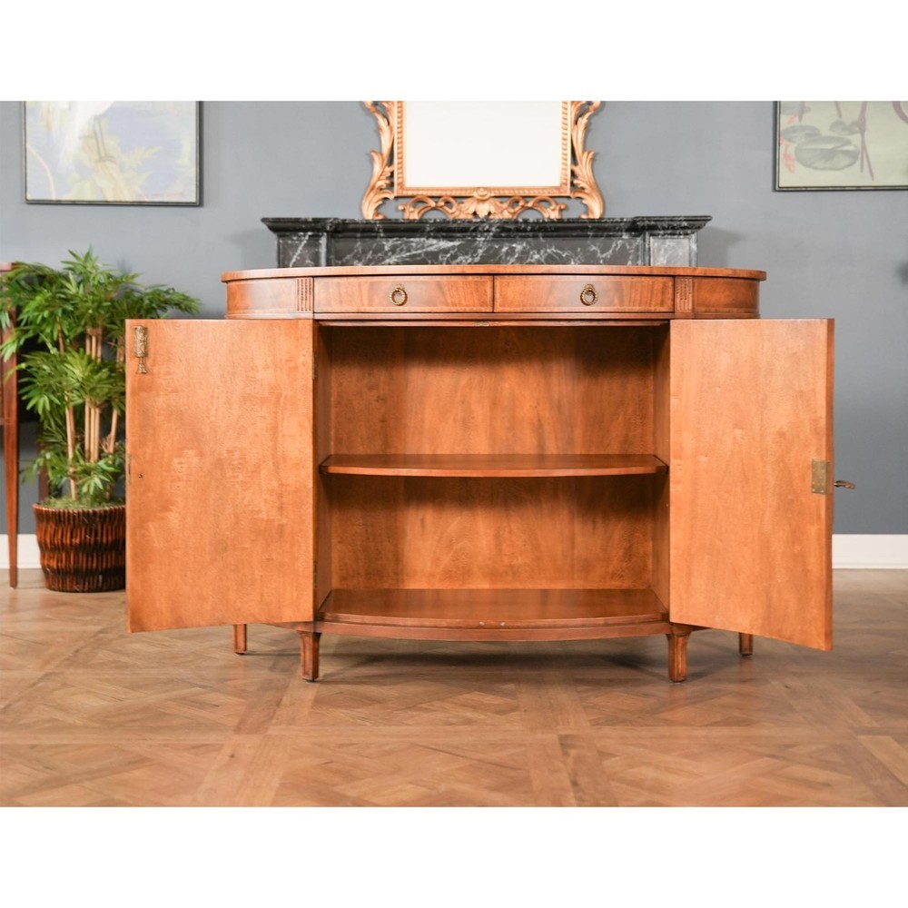 NC493075, Jonathan Charles Demi Lune Walnut Sideboard
