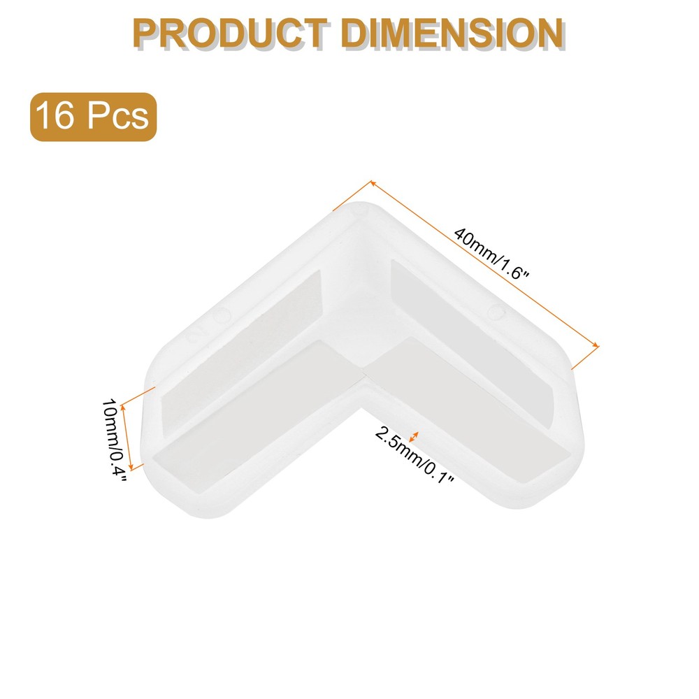 16Pcs Corner Protectors Table Corner Protectors L-shaped White