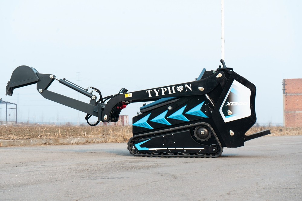 TYPHON Single Arm Backhoe Attachment for Mini Skid Steer STOMP X1300 & STOMP 509