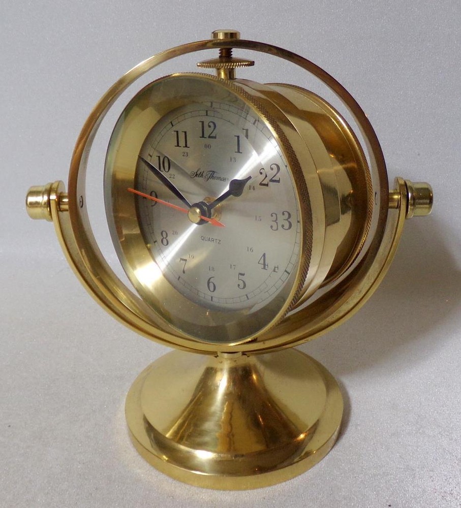 Seth Thomas Gimballed Brass Ships Ship Clock