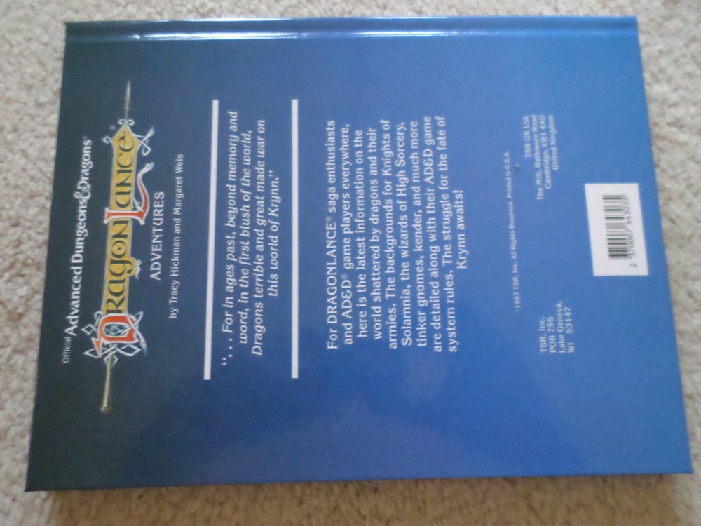 Dragonlance Adventures Hardcover Dungeons & Dragons