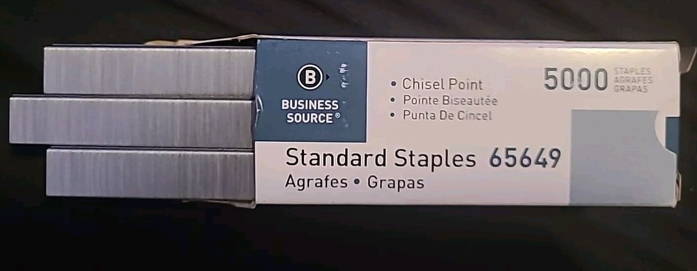 Business Source Standard Staples Chisel Point 210 Strip 5000/BX SR 65649