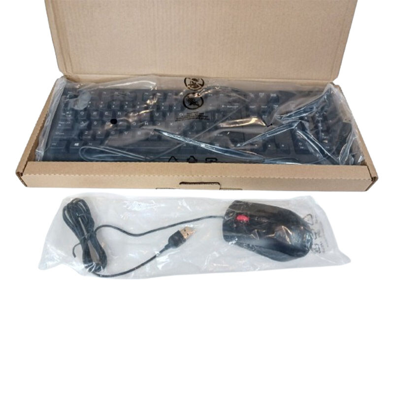 Lenovo Wired USB Keyboard Gen2 with Black Wired Mouse