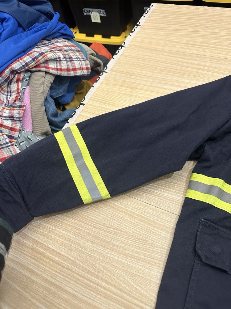 Big Bill FR Unlined Bomber Canvas Hi Vis Work Jacket Blue Size Large
