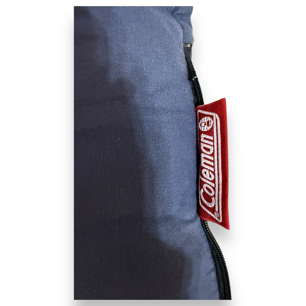 Vintage Coleman Canvas Flannel Camping Sleeping Bag 78” Plaid Lining Missing Zip
