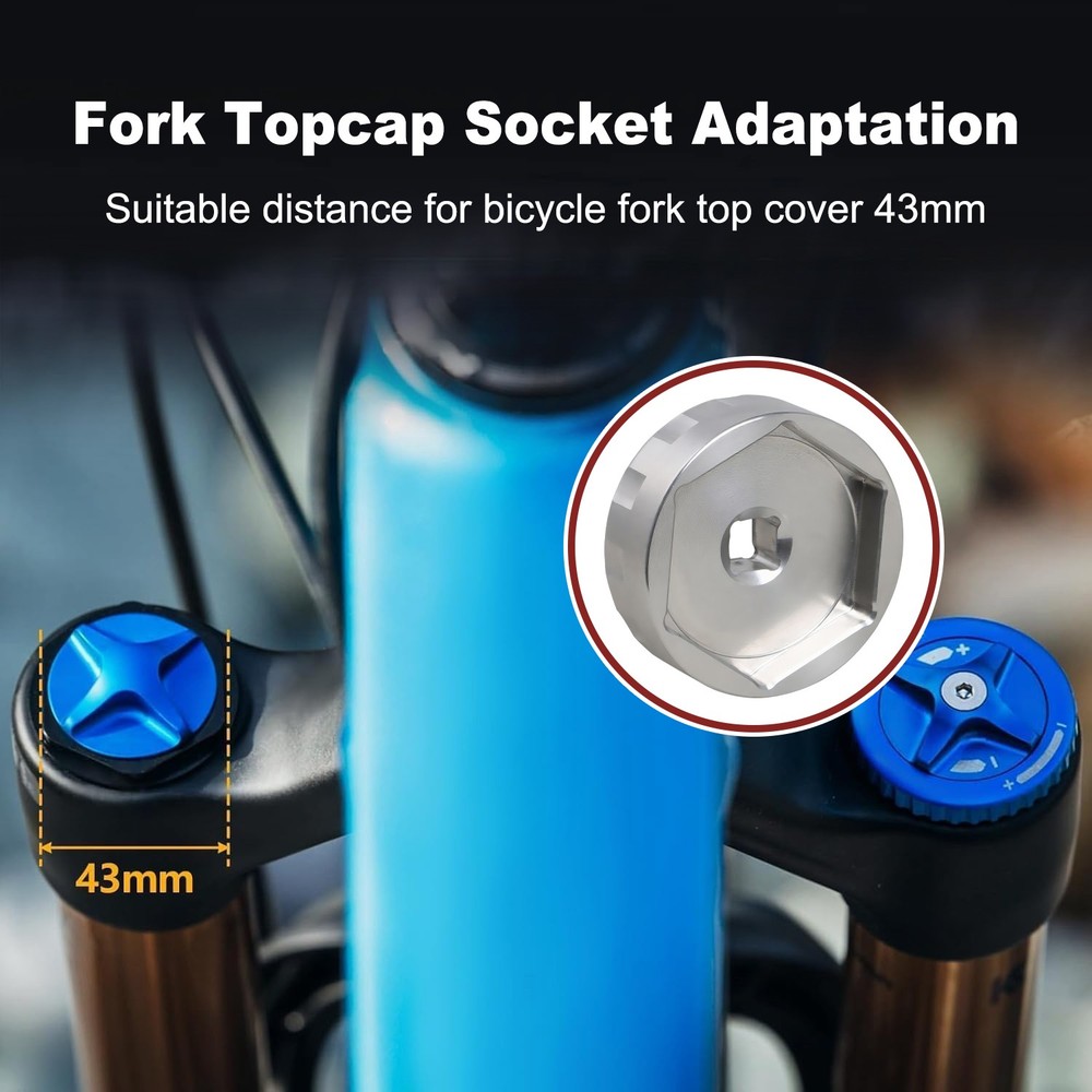 Bicycle Fork Topcap Socket Fit for Mountain Bike & Motorcycle 43mm