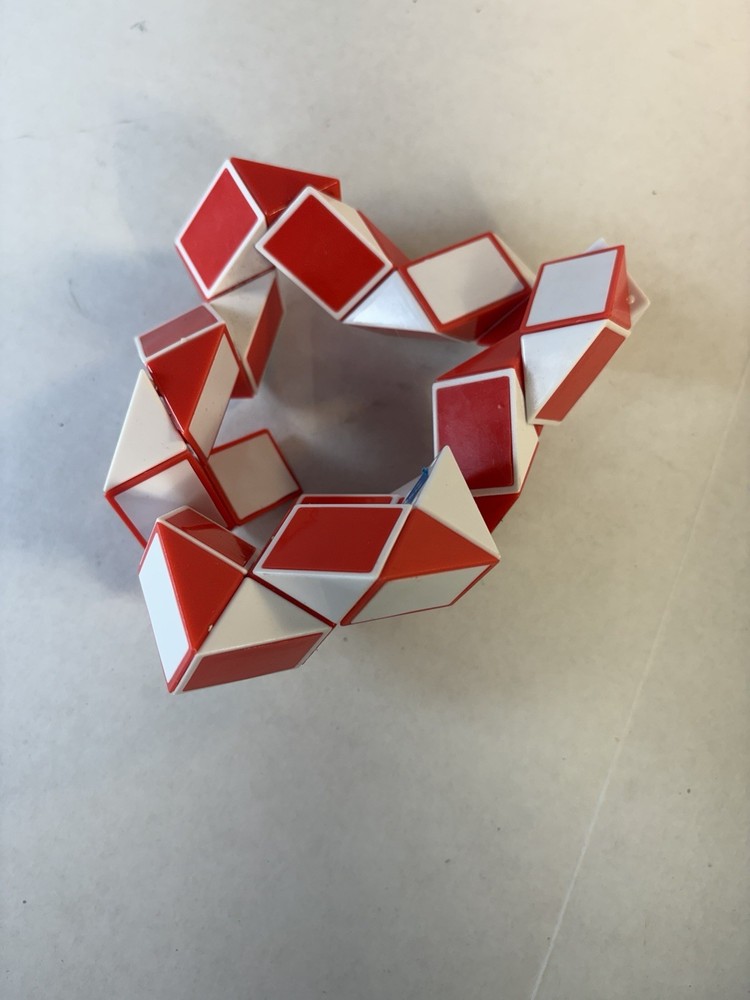 Magic Snake Twisty Puzzle Toy Red & White