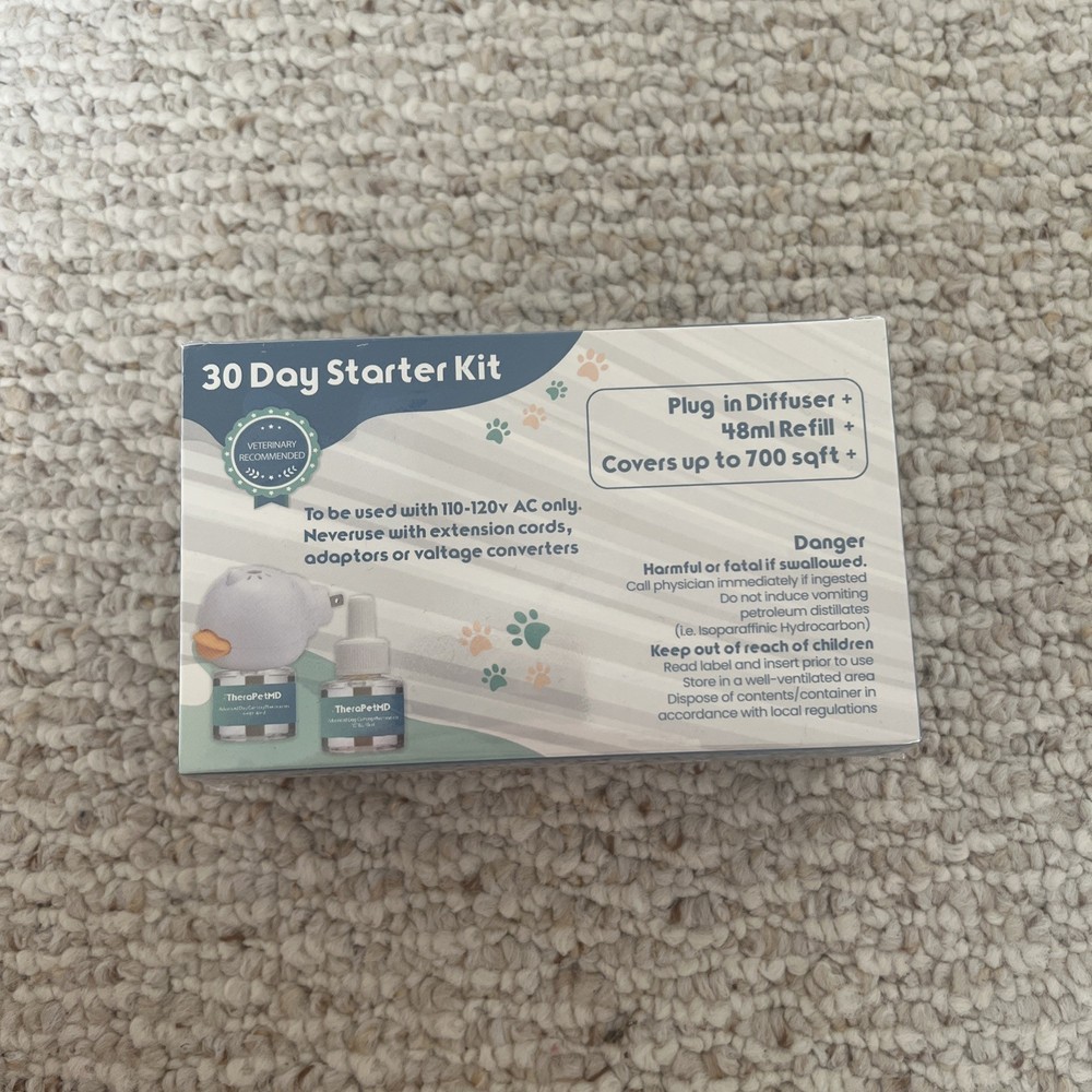 TheraPet MD Advanced Dog Calming Diffuser Kit 30 Days 2 Refills NEW SEALED
