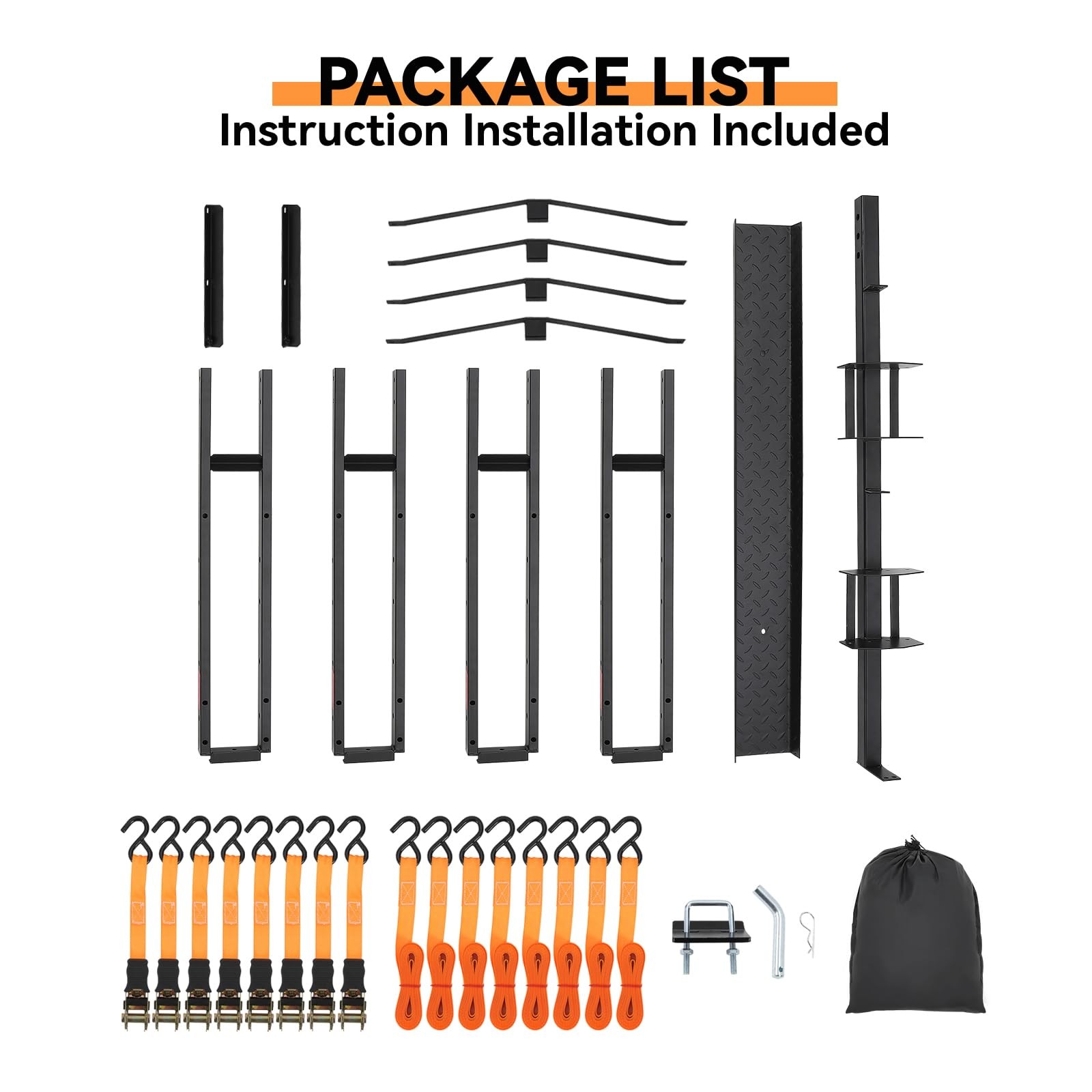 600 LBS Dirt Bike Carrier Rack Dual Motorcycle Carrier Hitch Mount w/Ramp Straps